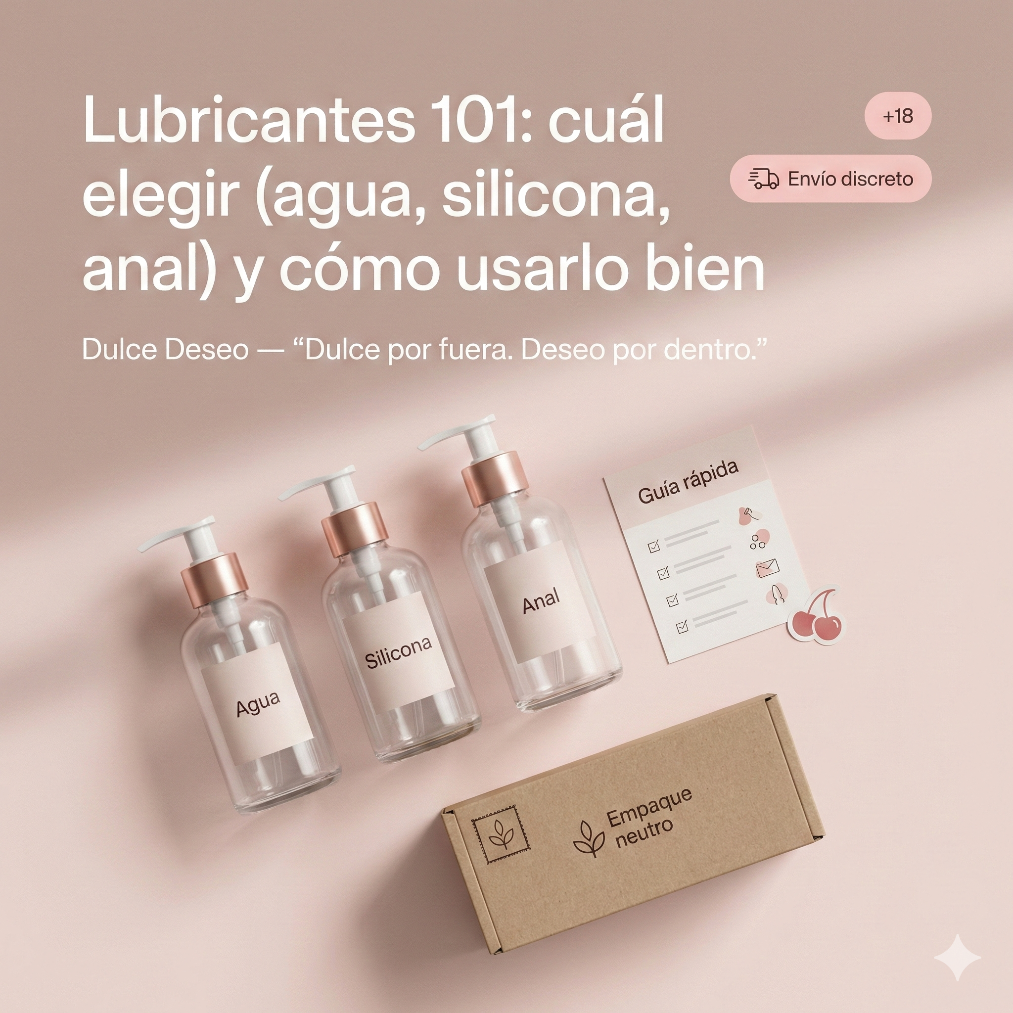 Lubricantes 101: cuál elegir (agua, silicona, anal) y cómo usarlo bien